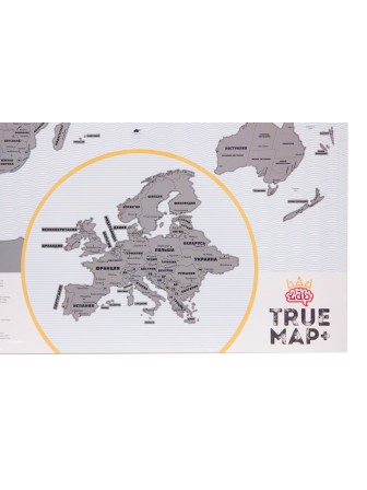 Большая скретч-карта мира True Map Plus Silver
