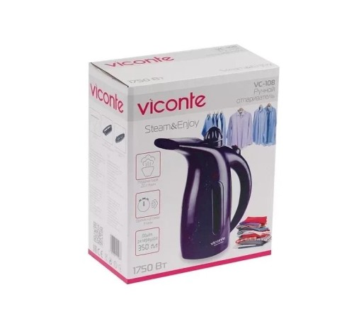 Отпариватель VICONTE VC-108 фиолетовый,1750 Вт,20 г/мин,350 мл