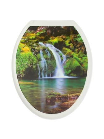 Сиденье для унитаза жесткое ДЕКОР Водопад РП-813В