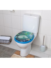 Сиденье для унитаза мягкое синее (рисунок в ассортименте)