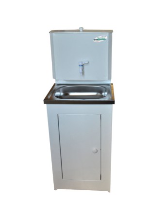 Умывальник наливной с тумбой Чистюля, белый, нержавеющая мойка (без ЭВН)