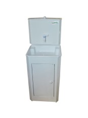 Умывальник наливной с тумбой Чистюля, белый, пластиковая мойка (без ЭВН)