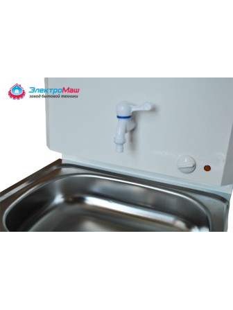 Умывальник дачный с подогревом воды Чистюля, белый, нержавеющая мойка