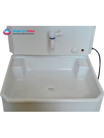 Умывальник дачный с подогревом воды Чистюля, белый, пластиковая мойка