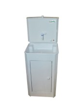 Умывальник дачный с подогревом воды Чистюля, белый, пластиковая мойка