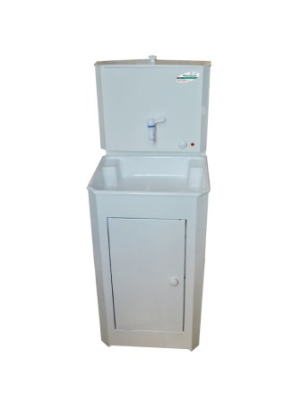 Умывальник дачный с подогревом воды Чистюля, белый, пластиковая мойка