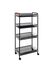 Этажерка универсальная «Ладья 24 К» черная, на колесиках Э342Ч