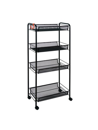 Этажерка универсальная «Ладья 24 К» черная, на колесиках Э342Ч