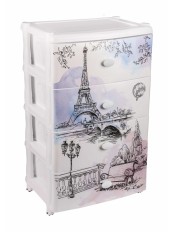 Комод пластиковый с 4-мя ящиками Весна в Париже М2266