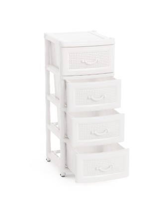 Комод пластиковый М5507, 4 ящика, белый