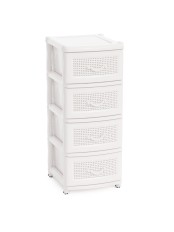 Комод пластиковый М5507, 4 ящика, белый