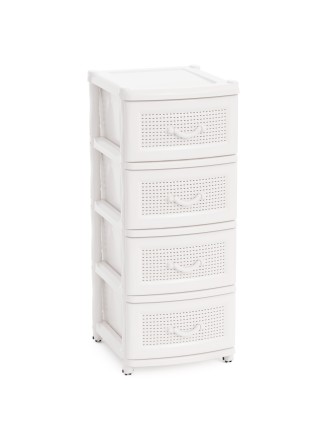 Комод пластиковый М5507, 4 ящика, белый