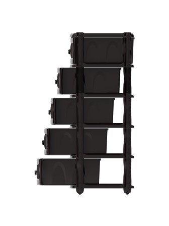 Комод пластиковый Эконом М6498, 5 ящиков, коричневый