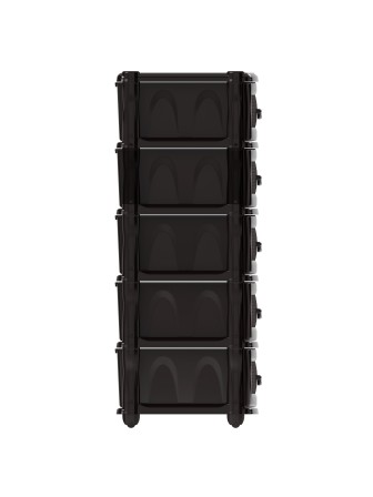 Комод пластиковый Эконом М6498, 5 ящиков, коричневый