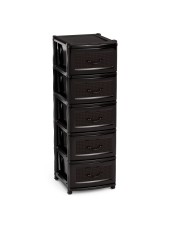 Комод пластиковый Эконом М6498, 5 ящиков, коричневый