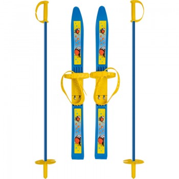 Лыжи детские Олимпик спорт 66 см+палки 75 в сетке