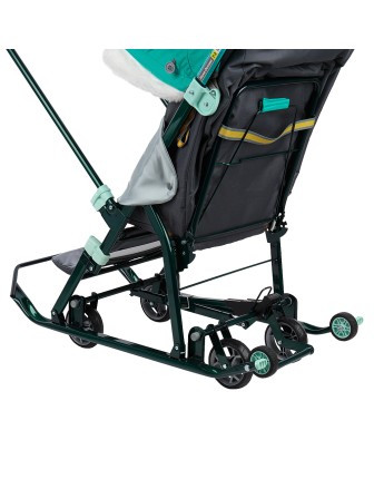 Санки-коляска Ника детям 7-2 НД7-2, с лисичкой изумрудный