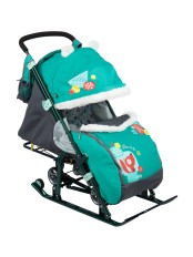 Санки-коляска Ника детям 7-2 НД7-2, с лисичкой изумрудный