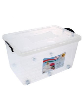 Контейнер для хранения 50 л. прозрачный на колесах РП-118