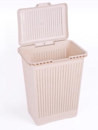 Корзина для белья Вязаное плетение М6904, 25 л, бежевая