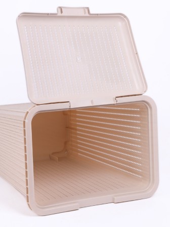 Корзина для белья Вязаное плетение М6904, 25 л, бежевая