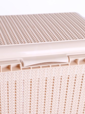 Корзина для белья Вязаное плетение М6904, 25 л, бежевая