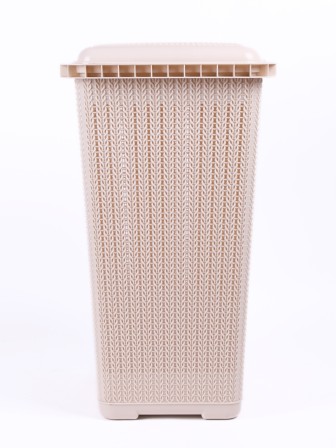 Корзина для белья Вязаное плетение М6904, 25 л, бежевая