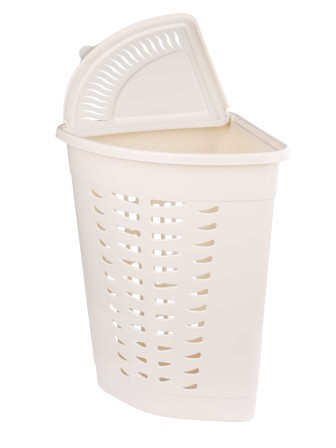 Корзина для белья угловая М1364, 45 л, слоновая кость