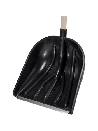 Лопата снеговая пластиковая Цикл Купец 46х41 см, деревянный черенок