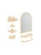 Набор для ванной Олимпия зеркальный 7 предметов, пластик, слоновая кость