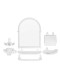 Набор для ванной Олимпия зеркальный 7 предметов, пластик белый