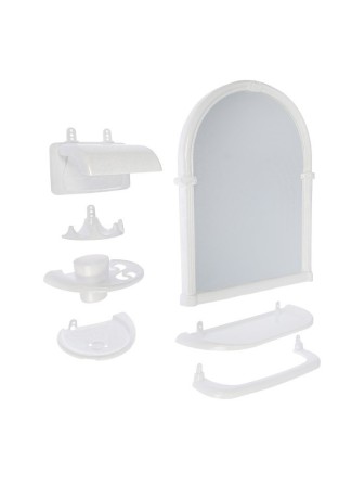 Набор для ванной Олимпия зеркальный 7 предметов, пластик белый
