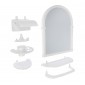 Набор для ванной Олимпия зеркальный 7 предметов, пластик белый