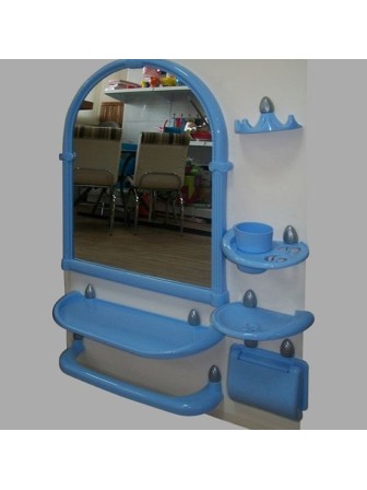 Набор для ванной Олимпия зеркальный 7 предметов, пластик голубой