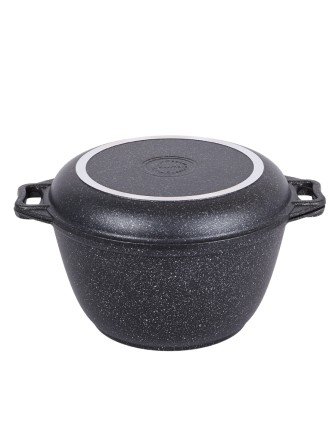 Казан с крышкой-сковородой Kukmara Мраморная кмт34а, 3 л, антипригарное покрытие