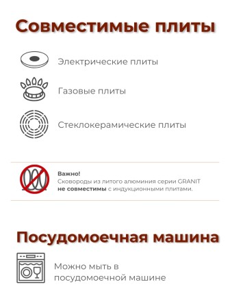 Сковорода блинная 22 см Гранит black 12802