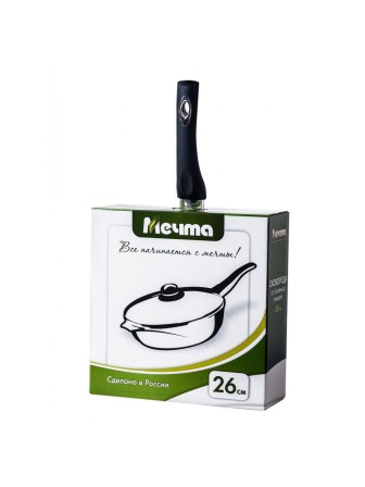 Сковорода Гранит star С26803 26 см, АП, стеклянная крышка