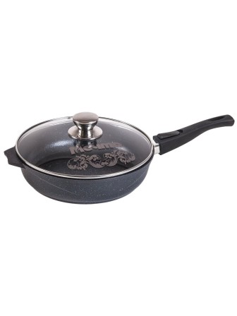 Сковорода Гранит С022701 22 см с крышкой, АП, съемная ручка