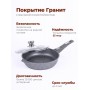 Сковорода Гранит С024701 24 см с крышкой, съемной ручкой, антипригарная