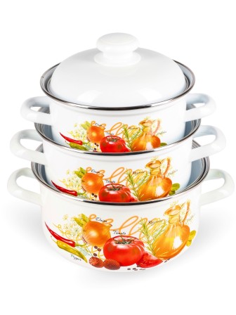 Набор кастрюль 124АП2/4Км Итальянская кухня, 1.5/2/3 л 