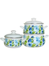 Набор кастрюль 129АП2/4 Синий лён 2/3/4.5 л 