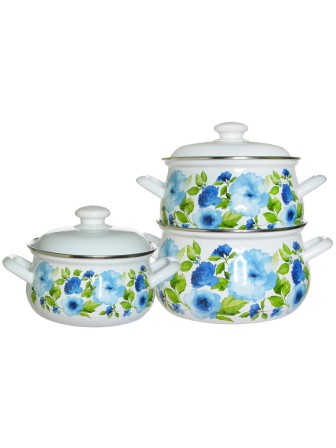 Набор кастрюль 129АП2/4 Синий лён 2/3/4.5 л 