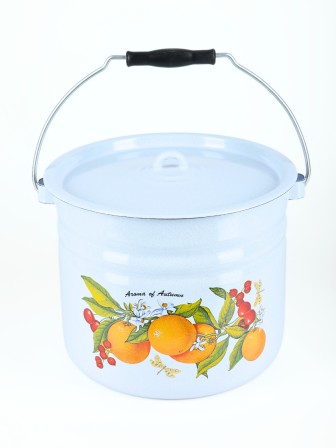 Ведро эмалированное 12 л с крышкой 1224Ц/4Рб Фруктовая фантазия