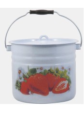 Ведро эмалированное 9 л с крышкой 1221Ц/4Рб Сочная клубника