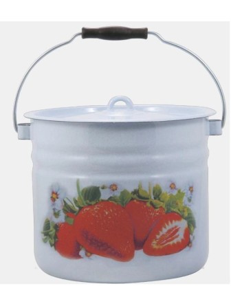 Ведро эмалированное 9 л с крышкой 1221Ц/4Рб Сочная клубника