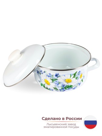 Кастрюля эмалированная 1.5 л Ромашковое поле С-1508АП2/4