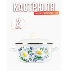 Кастрюля эмалированная 2 л Ромашковое поле С-1510АП2/4 