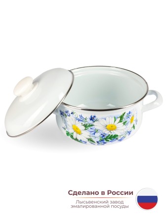 Кастрюля эмалированная 2 л Ромашковое поле С-1510АП2/4