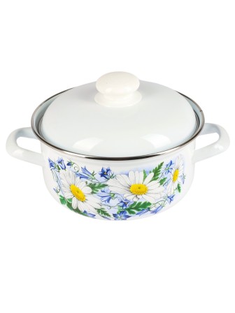 Кастрюля эмалированная 2 л Ромашковое поле С-1510АП2/4