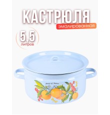 Кастрюля эмалированная 5.5 л Фруктовая фантазия С-1617/4Рб